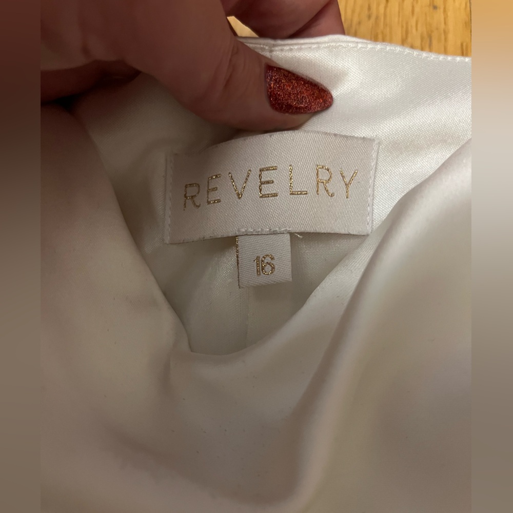 Revelry Skye Satin White Midi Dress - Picture 3 of 3